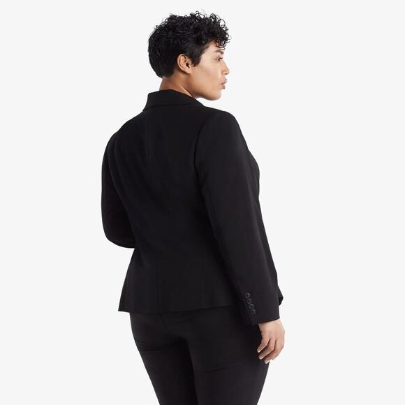 NWT M.M. LAFLEUR The Roxane Blazer - Light Twill in Black Womens Size +2/US 18 - Picture 5 of 14